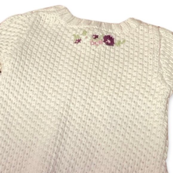 Pink Cable Knit Dress w/ Floral Embroidery - Picture 3 of 3